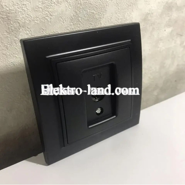 Розетка TV черная Giselt Milana G8008